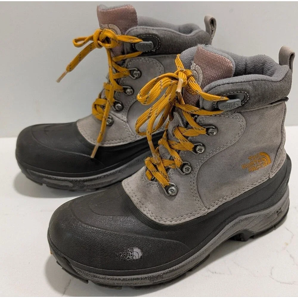 The North Face Suede Boys Chilkat Lace Waterproof Snow Insulated Winter Boots 2